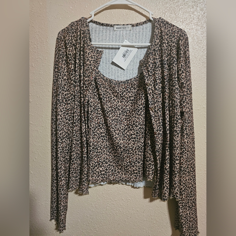 Leopard Print Women's Top Size L